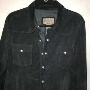 Leather button-down shirt